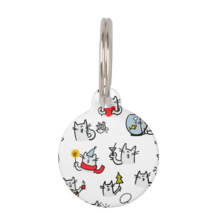 Funny cats, milk and magic. pet tag