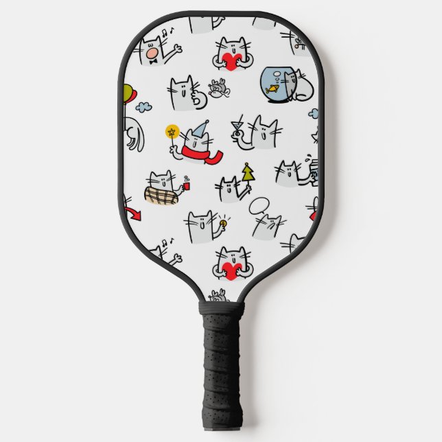 Funny cats, milk and magic. pickleball paddle (Front)