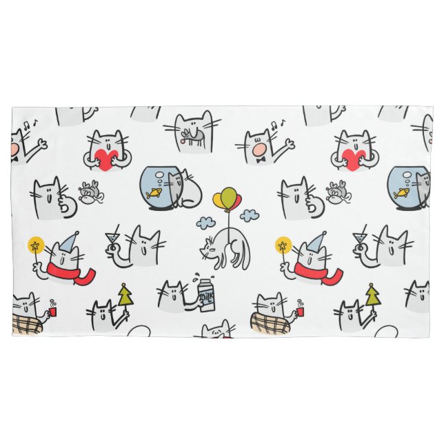 Funny cats, milk and magic. pillowcase (Front)