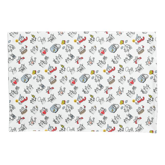 Funny cats, milk and magic. pillowcase (Front)