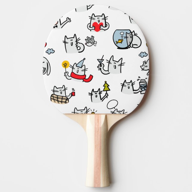 Funny cats, milk and magic. ping pong paddle (Front)
