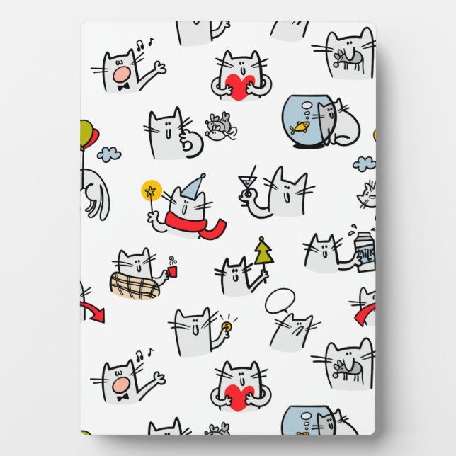 Funny cats, milk and magic. plaque (Front)