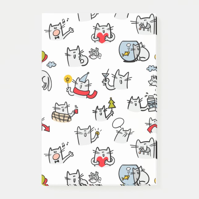 Funny cats, milk and magic. post-it notes (Front)