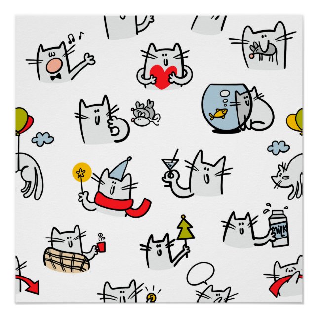 Funny cats, milk and magic. poster (Front)