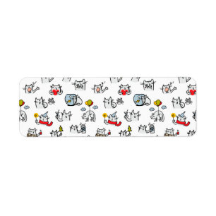 Funny cats, milk and magic. return address label