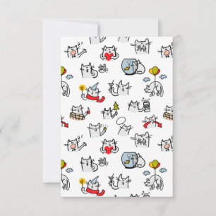 Funny cats, milk and magic. RSVP card