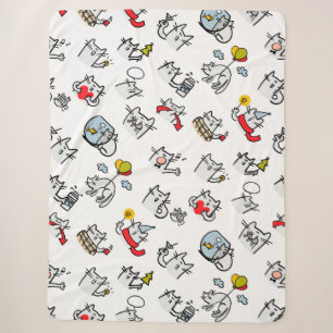 Funny cats, milk and magic. sherpa blanket