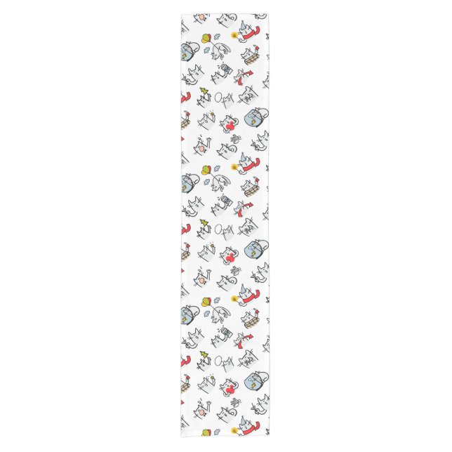 Funny cats, milk and magic. short table runner (Front)