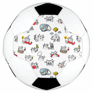 Funny cats, milk and magic. soccer ball