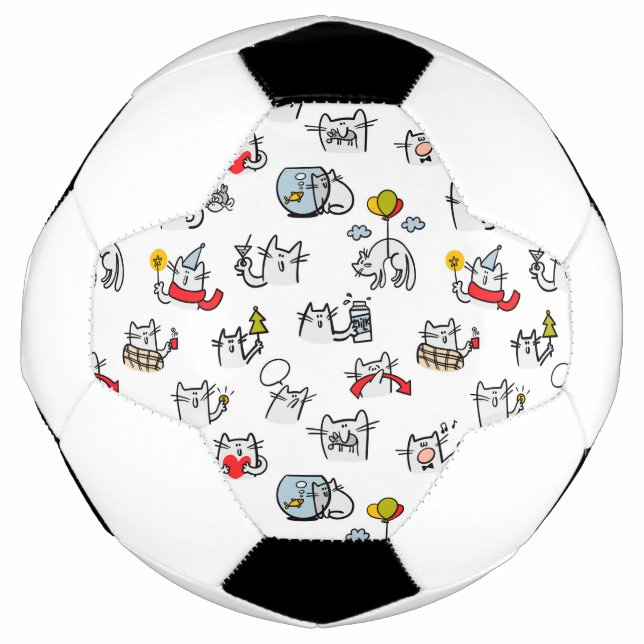 Funny cats, milk and magic. soccer ball (Front)