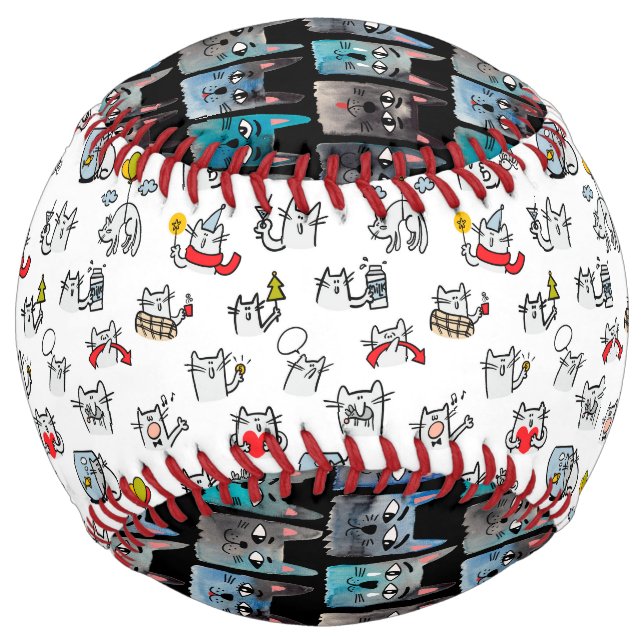 Funny cats, milk and magic. softball (Front)