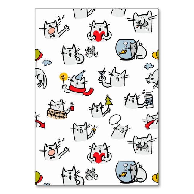 Funny cats, milk and magic. table number (Front)