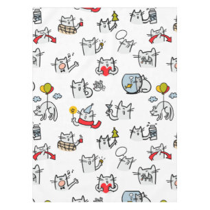 Funny cats, milk and magic. tablecloth