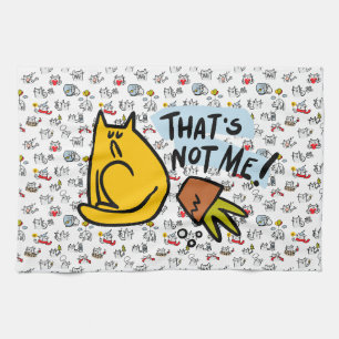 Funny cats, milk and magic. tea towel