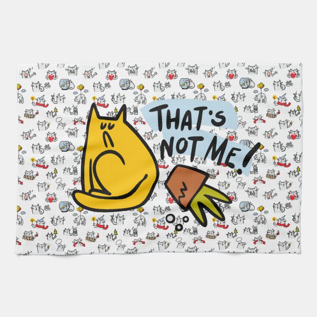 Funny cats, milk and magic. tea towel (Horizontal)