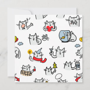 Funny cats, milk and magic thank you card