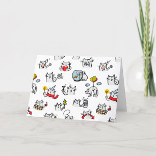 Funny cats, milk and magic. thank you card