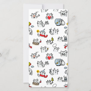 Funny cats, milk and magic thank you card