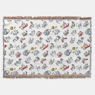 Funny cats, milk and magic. throw blanket