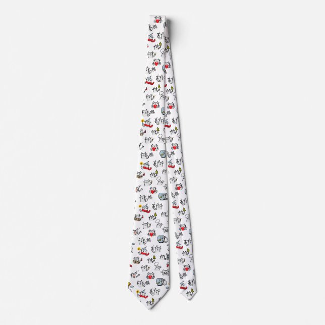 Funny cats, milk and magic. tie (Front)