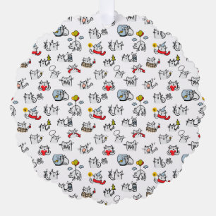 Funny cats, milk and magic. tree decoration card