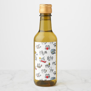 Funny cats, milk and magic. wine label