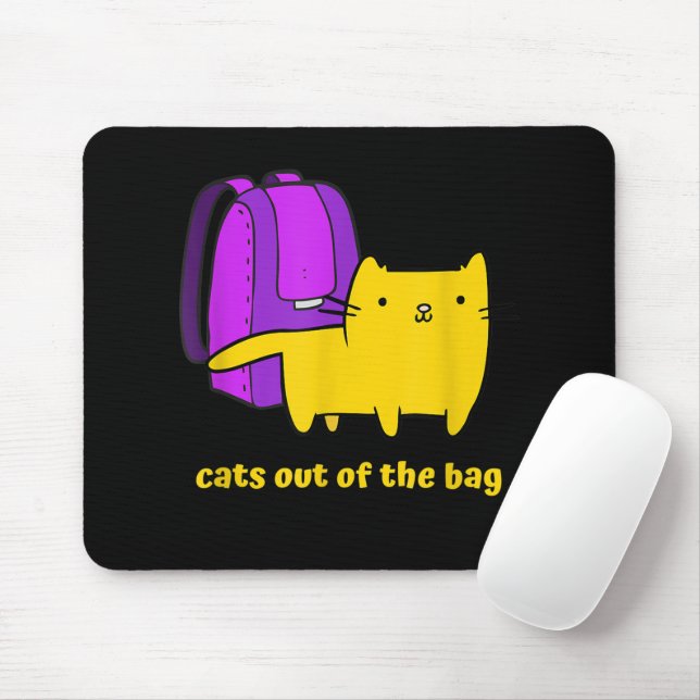 Funny Cats Out of The Bag Mouse Pad (With Mouse)