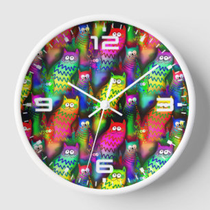 Funny Cats Pattern-54578 Clock