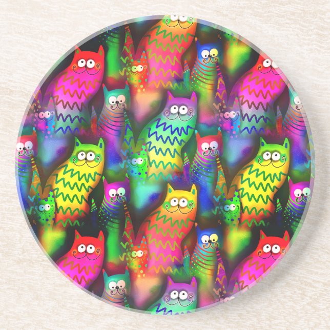 Funny Cats Pattern-54578 Coaster (Front)