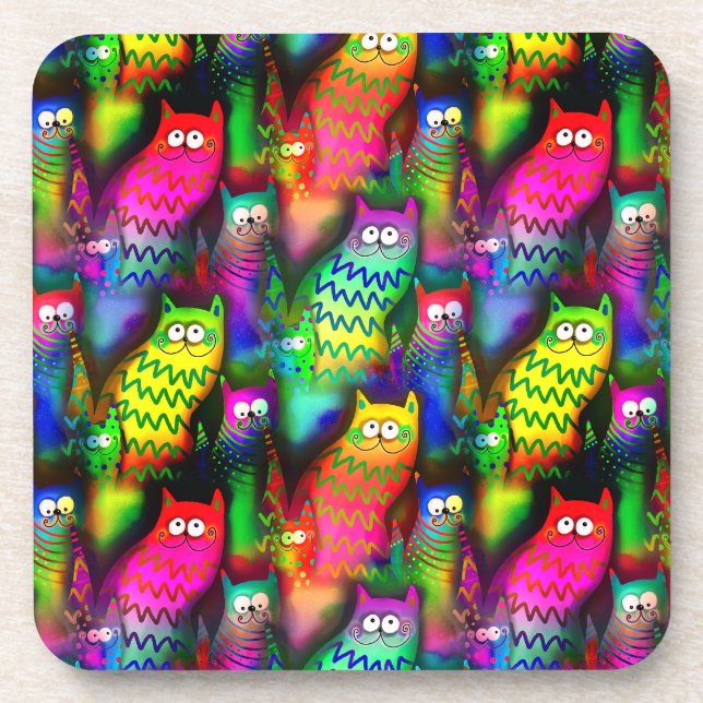 Funny Cats Pattern-54578 Coaster (Front)