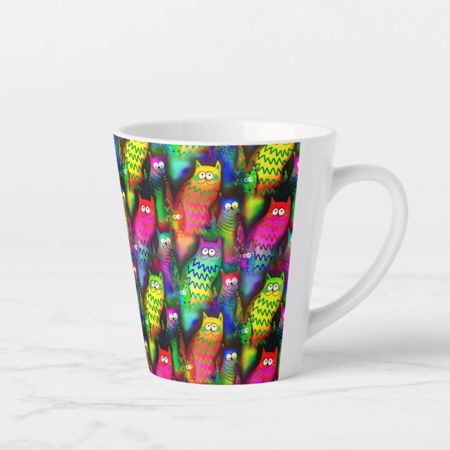 Funny Cats Pattern-54578 Latte Mug (Right)