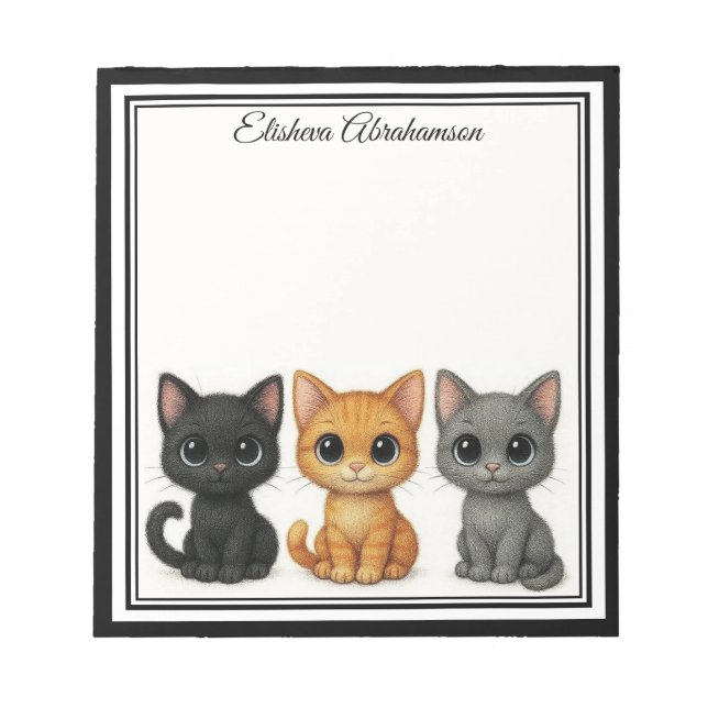 Funny Cats Peeking Note Pad (Front)