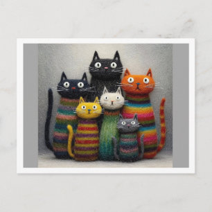 Funny cats. Postcard