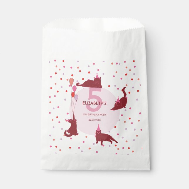 Funny Cats Purrfect Birthday Party Favour Bag (Front)