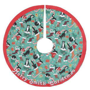Funny Cats Raid Christmas Stockings Brushed Polyester Tree Skirt