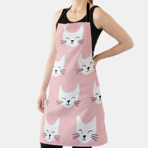 funny cats seamless pattern apron