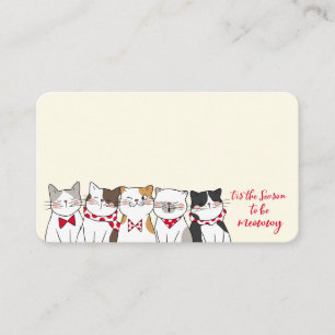Funny Cats Season To Be Merry Holiday Place Card