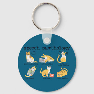 Funny cats speech therapy language pathologist slp key ring