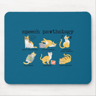 Funny cats speech therapy language pathologist slp mouse pad