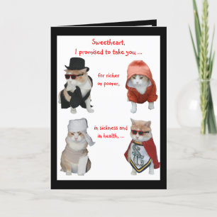 Funny Cats Valentine/Anniversary Holiday Card