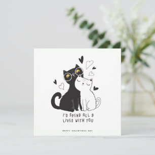 Funny Cats Valentines Day Greeting Card