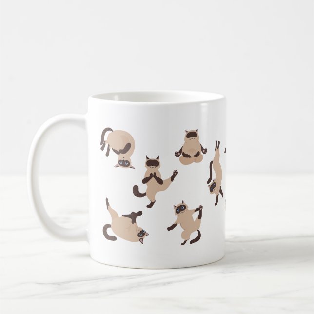 Funny cats yoga pose coffee mug (Left)