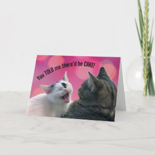 Funny Cats You TOLD me there'd be CAKE Birthday Card