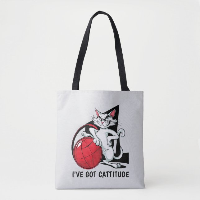 Funny Cattitude Cat Tote Bag (Front)