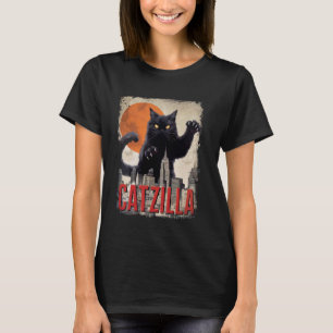 Funny Catzilla Cat Japanese Art Cat Gifts For Men T-Shirt