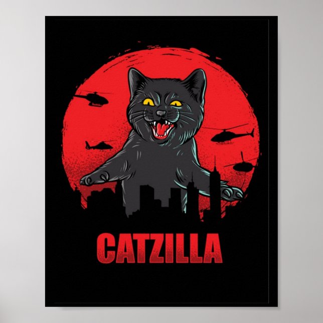 Funny Catzilla Poster (Front)