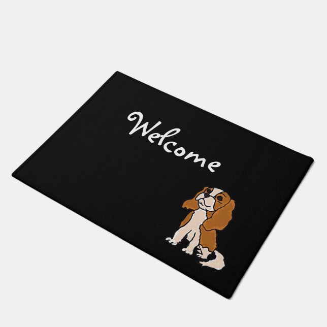 Funny Cavalier King Charles Spaniel Art Doormat (Angled)