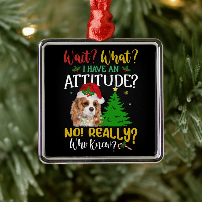Funny Cavalier King Charles Spaniel Dog Metal Ornament (Tree)