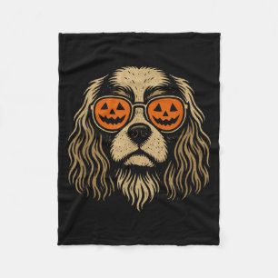 Funny Cavalier King Charles Spaniel Halloween with Fleece Blanket