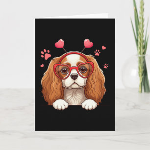Funny Cavalier King Charles Spaniel Heart Headnd V Card